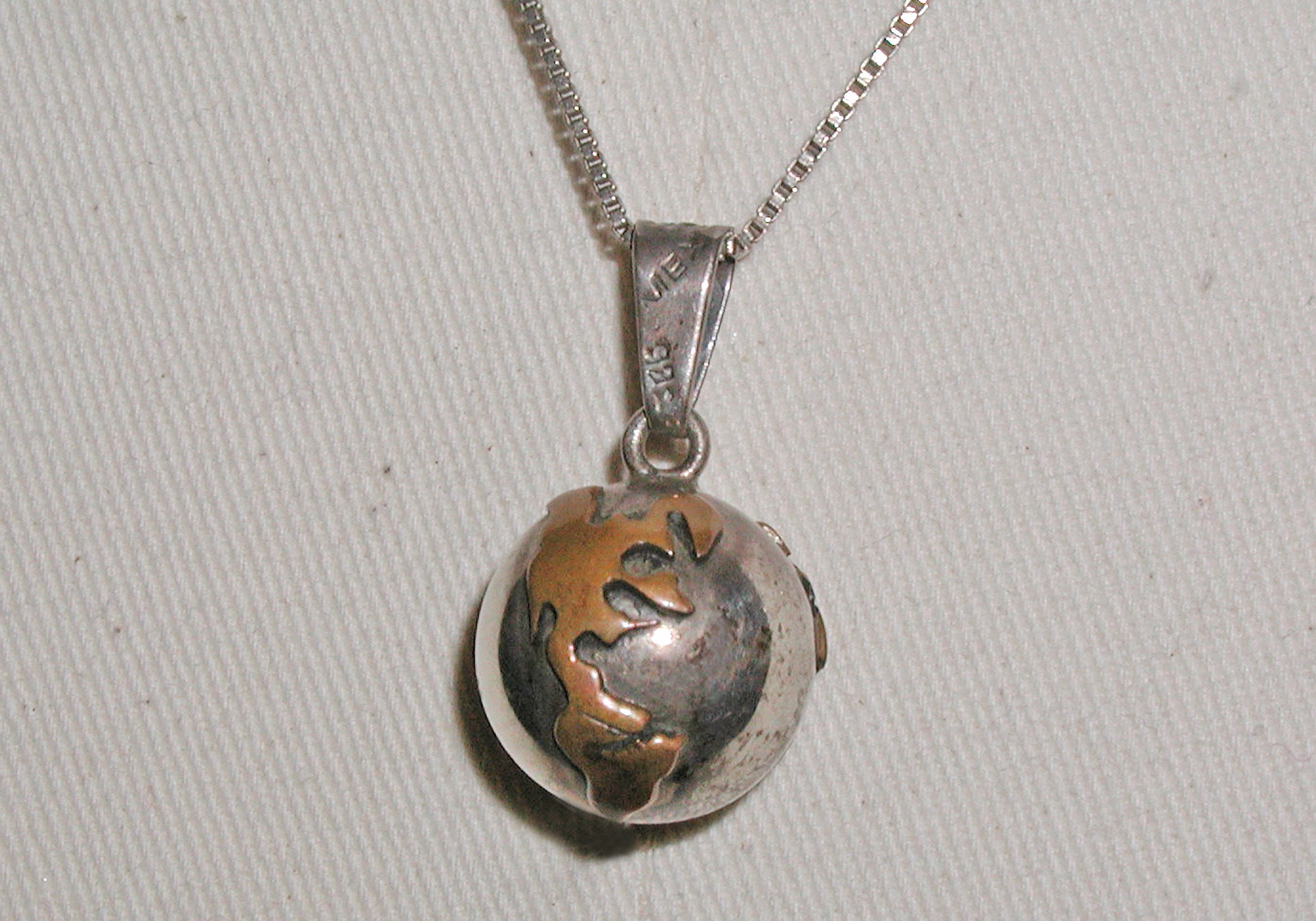 Fabulous Vintage Harmony Chime Ball Earth Globe Signed Taxco