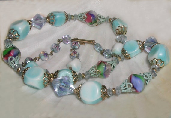 Gorgeous Vintage Art Deco Island Larimar Aqua Blu… - image 1