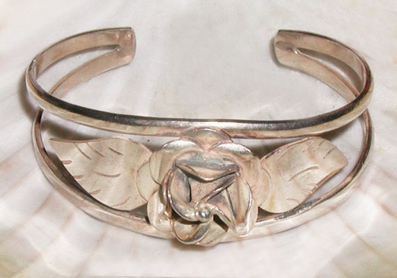 Wide Gorgeous Vintage Signed MEXICO 925 TG-281 Sterling Silver 3D