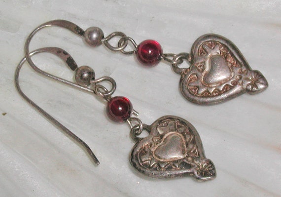 Sterling Silver Marc Heart Dangle Earings Sterling Silver Marc Heart Dangle Earings