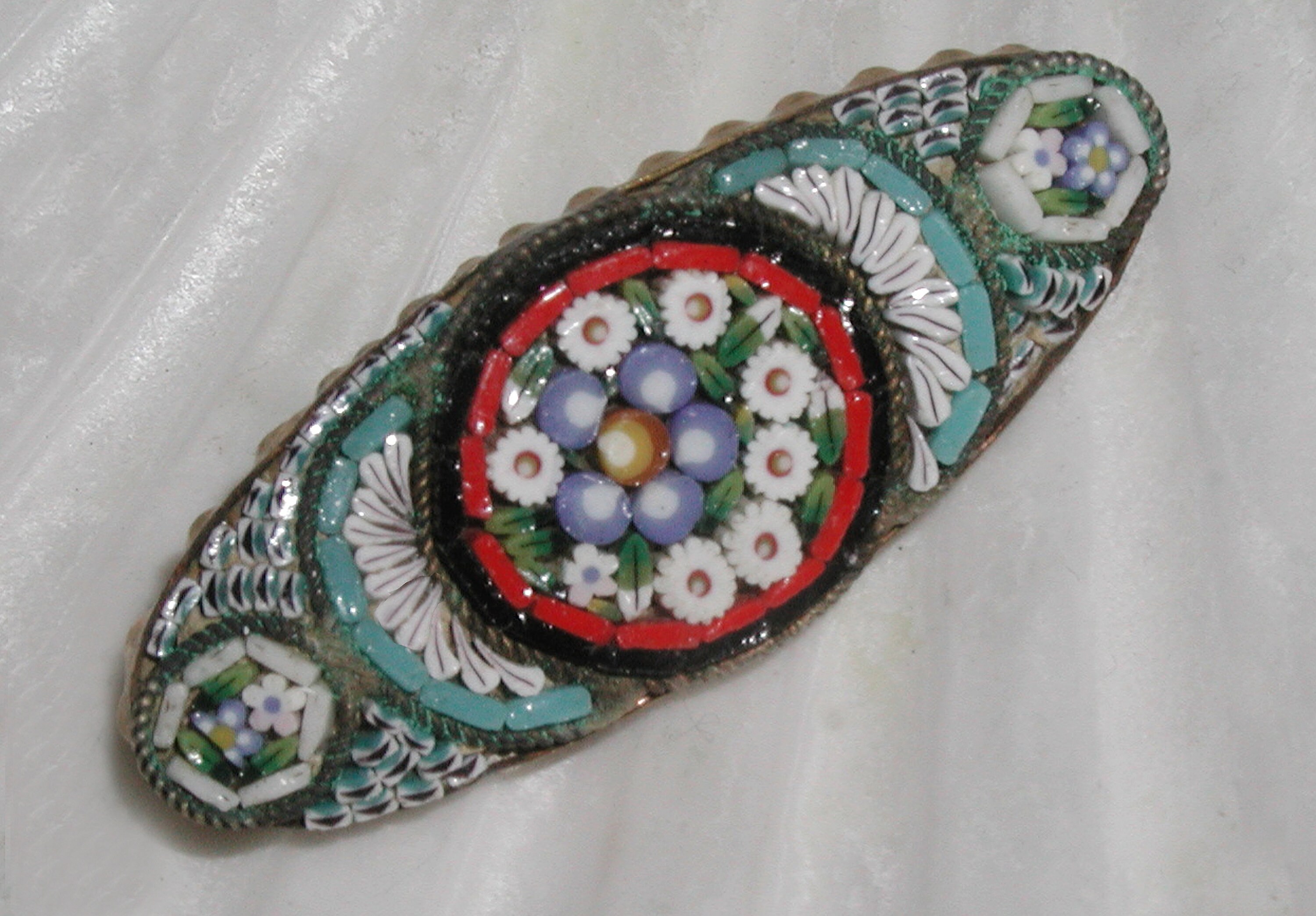 Broche Ancienne / Vintage En Micro Mosaïque - Magnifique Pièce De Collection