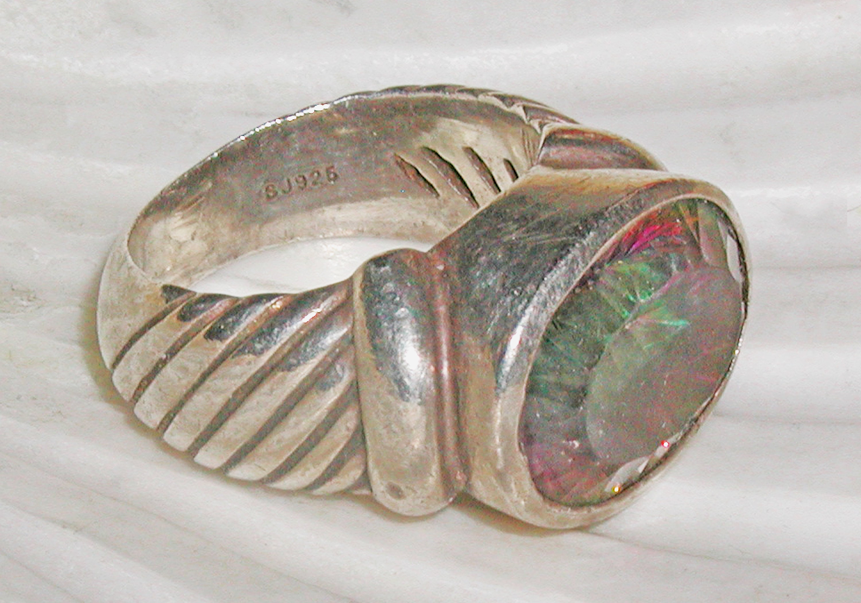 Wonderful Vintage Mystic Topaz Signed SJ925 Sajen Sterling