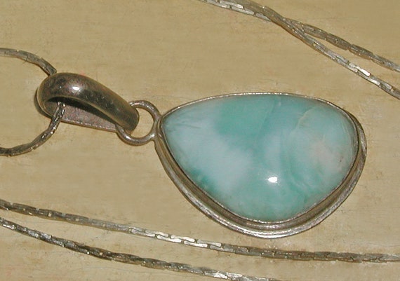 Stunning Vintage Ocean Larimar Sterling Silver 92… - image 1