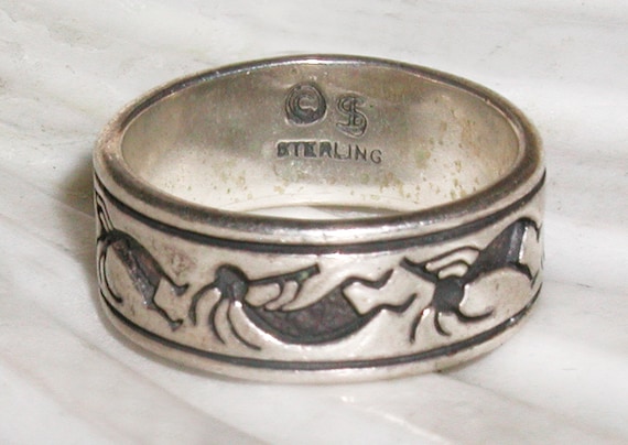 Magnificent Native American Navajo Sterling Silver Kokopelli Ring Signed Magnificent Native American Navajo Sterling Silver Kokopelli Ring Signed