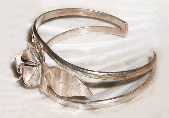 Wide Gorgeous Vintage Signed MEXICO 925 TG-281 Sterling Silver 3D