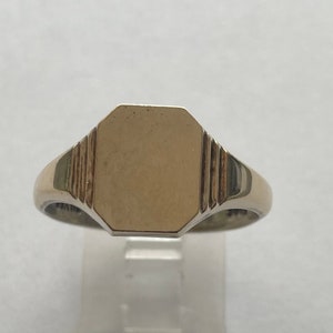 Vintage 10k Gold Sterling Signet Ring Signed size 11