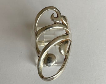Vintage Sterling Silver Fairy Wings Ring 8.5