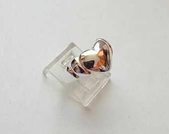 Vintage Sterling Silver Heart Ring Size 7.5