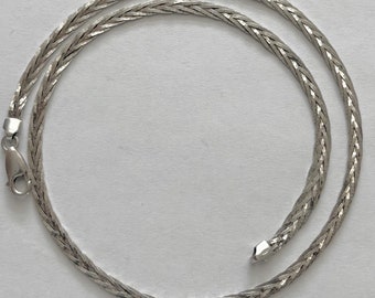 Vintage Sterling Silver Braided 5 Strand Herringbone Necklace