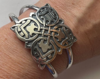 925 Sterling Silver Vintage DL Mexico Aztec Tribal Oxidized Watch