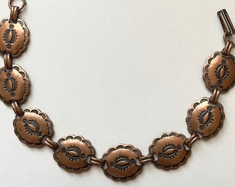 Vintage 60’s Copper Concho Link Bracelet