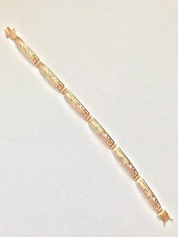 Vintage 14k Gold Filigree Bracelet 10 grams - image 3
