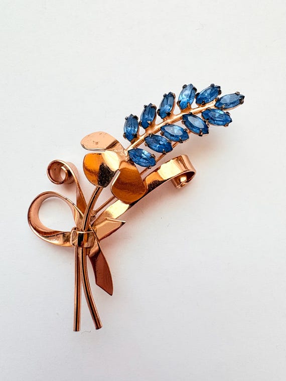 Vintage Sterling Silver Vermeil Coro Sterling Craft Flower Pin Brooch