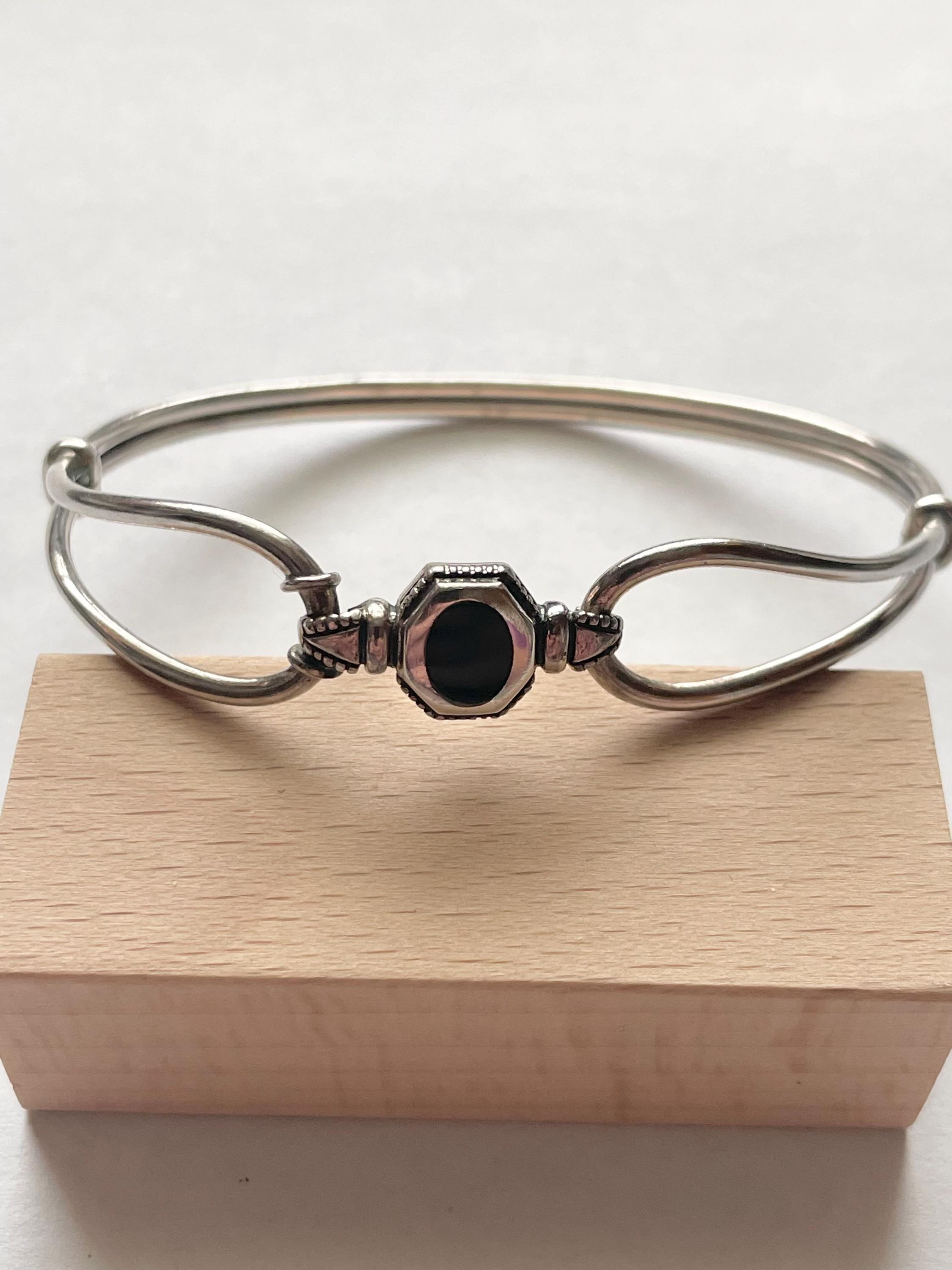 Vintage Onyx Bangle - Etsy