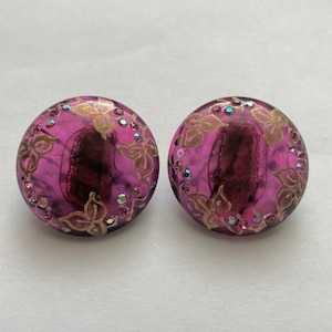 Vintage handbemalte Lucite Strass Ohrringe