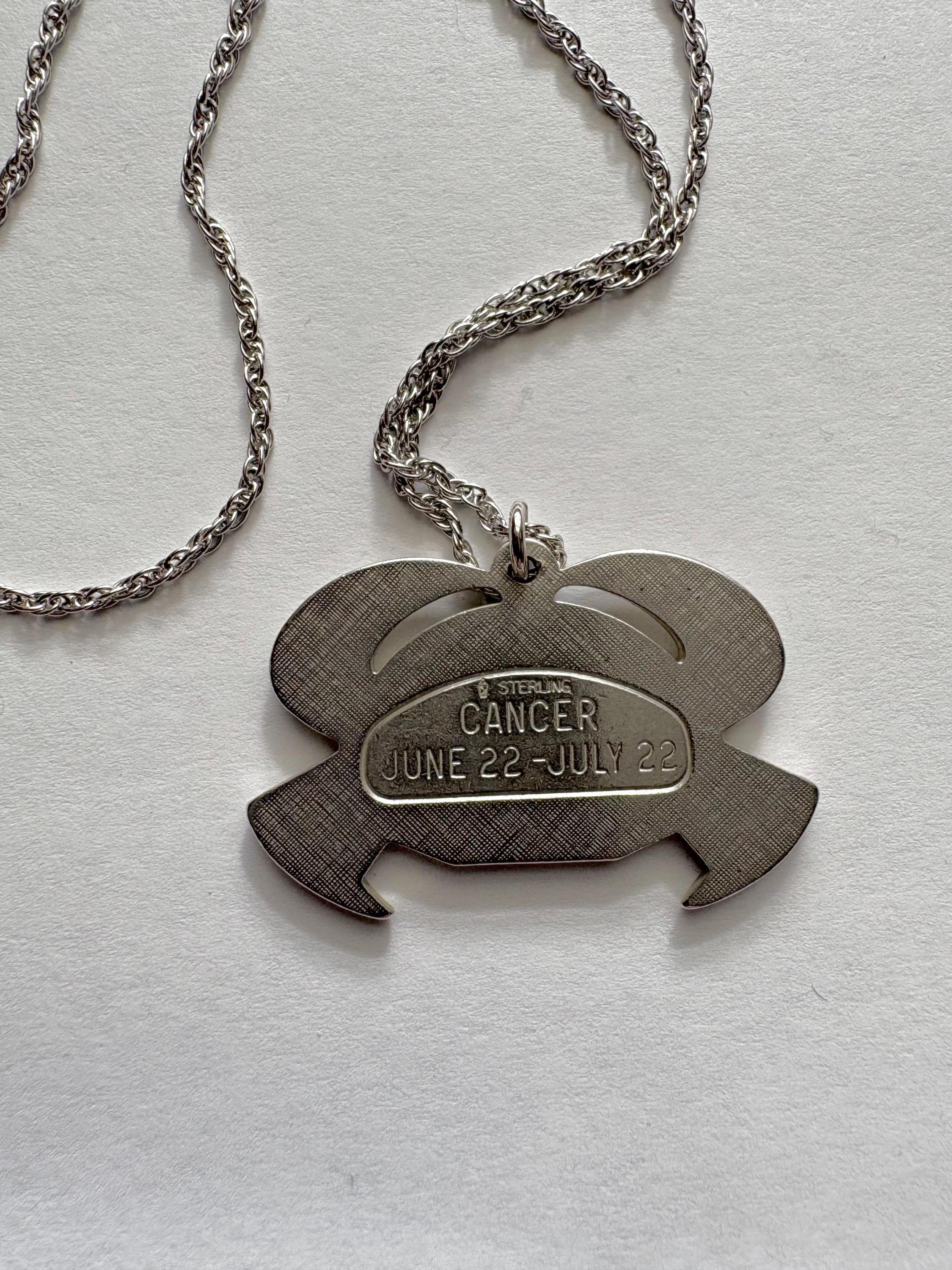 WithLoveSilver 925 Sterling Silver Zodiac Cancer Crab Pendant Necklace (June 22 - July 22)