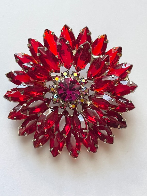 Large red brooch sale