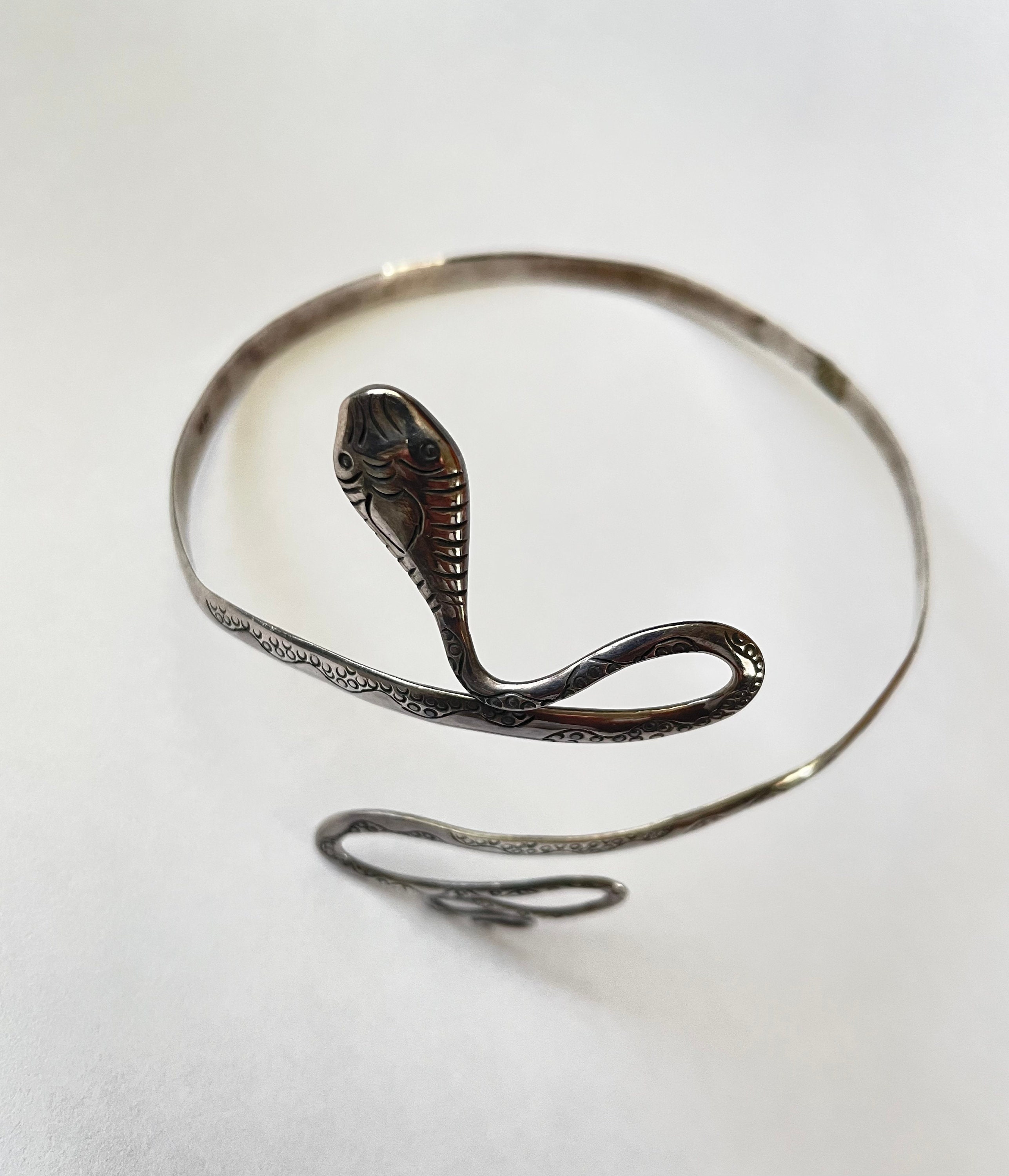 Classic Handcrafted Solid Sterling Silver 6 mm Wheat Snake Bracelet  8Long,Snake — Discovered