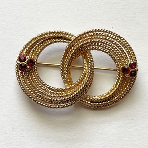 Vintage Napier Sterling Silver Vermeil Double Ring Infinity Pin
