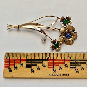 Vintage Sterling Silver Vermeil Flower Bouquet Pin Brooch