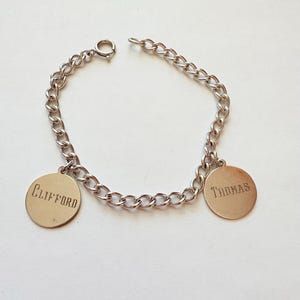 Vintage 1940’s Sterling Silver Charm Bracelet Clifford Thomas