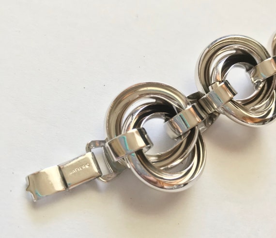 Vintage Silver Metal Napier Chunky Link Bracelet - image 4