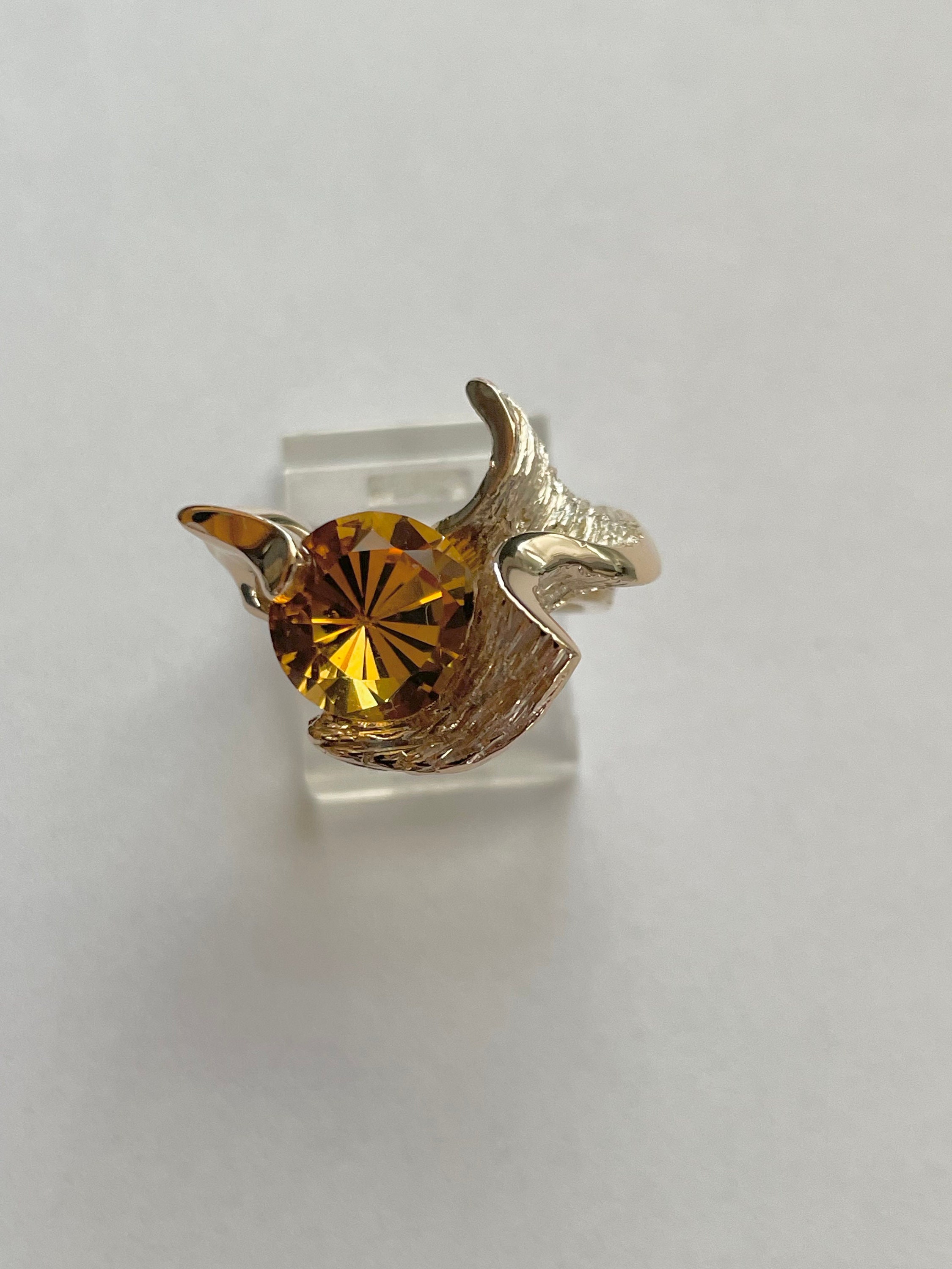 ヴィンテージ Virgilio Taxco デザイナー 14K ゴールド シトリン