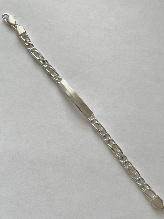 Vintage Sterling Silver ID Bracelet 8”