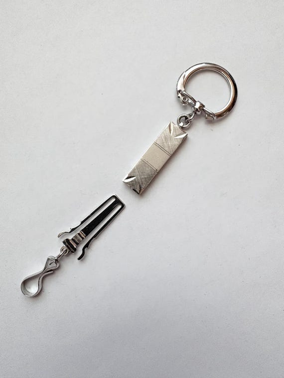 ヴィンテージ スターリングシルバー ツインロック キーチェーン - Etsy