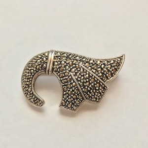 Vintage Estate Judith Jack Sterling Silver Marcasite Pin