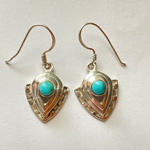 Vintage Sterling Silber Navajo Türkis Ohrhänger