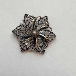 Vintage Sterling Silver Danecraft Flower Pin Brooch