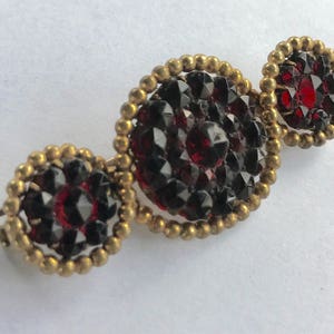 Antique Victorian Bohemian Garnet 10K Gold Plated Pin Brooch