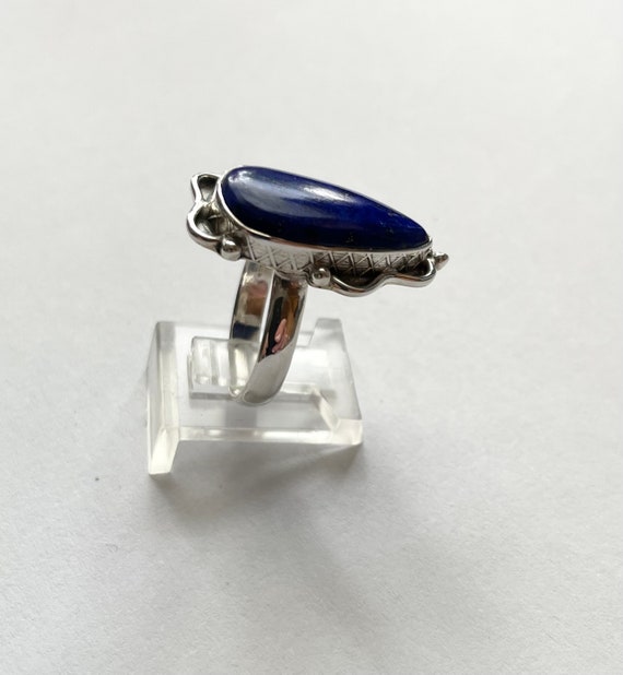 Vintage Sterling Silver Native American Lapis Laz… - image 4