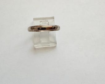 1934 Art Deco 10k White Gold Band Ring Size 8