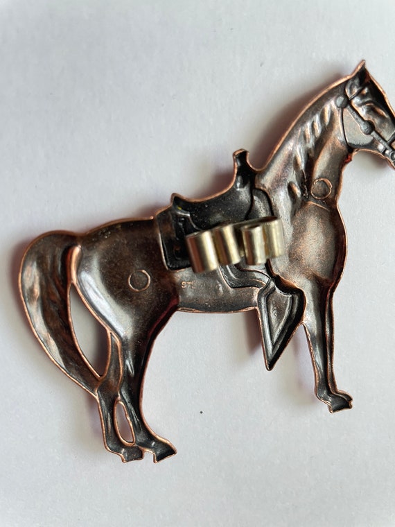 Vintage Copper over Sterling Silver Horse Bolo Ti… - image 3