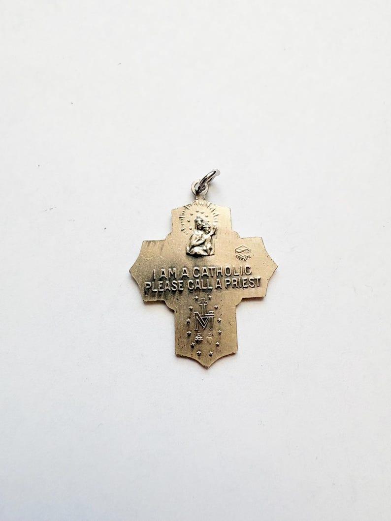 Vintage Sterling Silver 4 Way Cross Religious Medal - Etsy