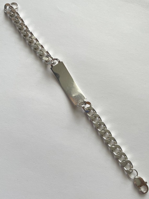Vintage ANSON Sterling Silver 18k ID Bracelet 8 1/2” - Etsy