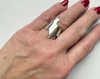 ヴィンテージ スターリングシルバー ピースダブリング サイズ7 調節