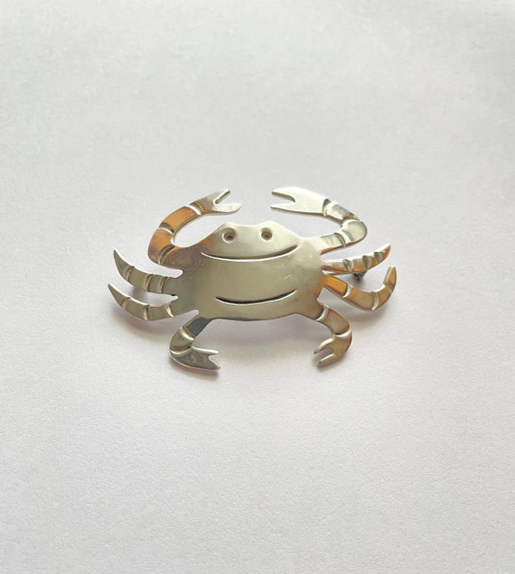 Vintage Sterling Silver Crab Pin Mexico TM-01