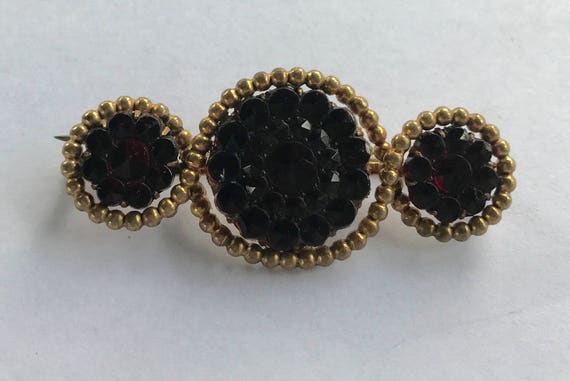 Antique Victorian Bohemian Garnet 10K Gold Plated… - image 3