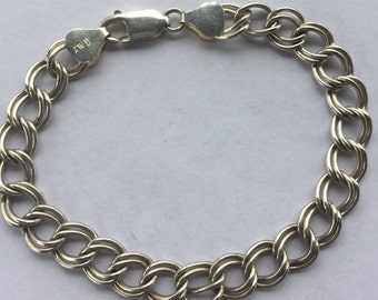 ヴィンテージ スターリングシルバー ダブルリンクチェーンブレスレット