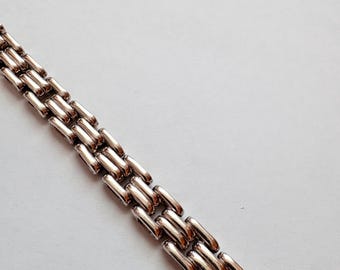 ヴィンテージシルバーチェーンブレスレット、メキシコ925 GA01カーブ