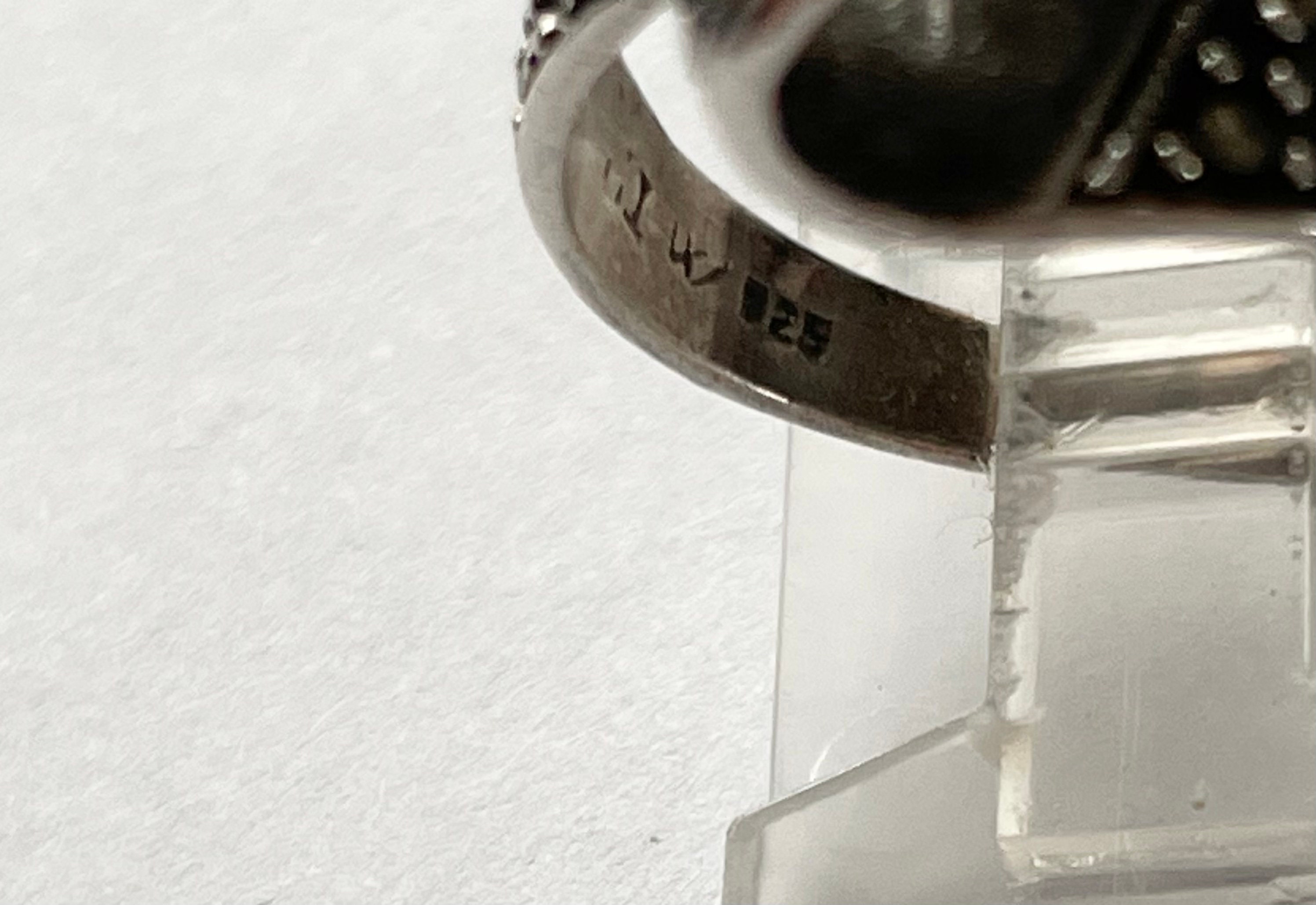Bague Rétro Années 1950 - Argent & Vermeil Avec Marcassites Forme Torsade - Taille 53