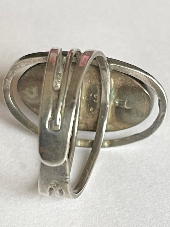 Vintage Sterling Silver Eilat Stone Ring Israel 8 - image 6