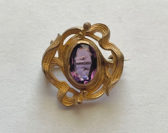 Petite Edwardian Amethyst Pin