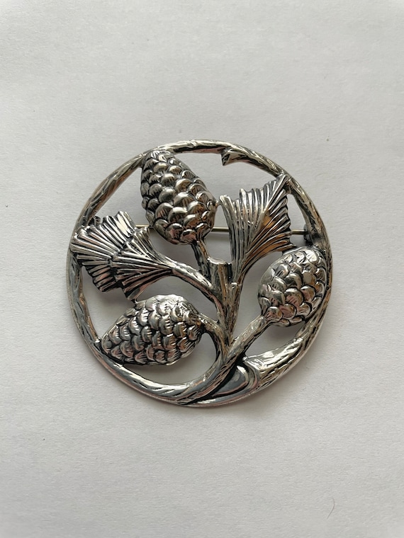 Vintage Sterling Silver Pine Cone Pin Brooch