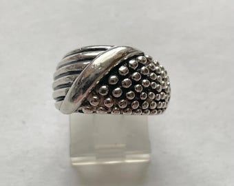 Anillo vintage de plata de ley con diseño de cigarros, talla 7