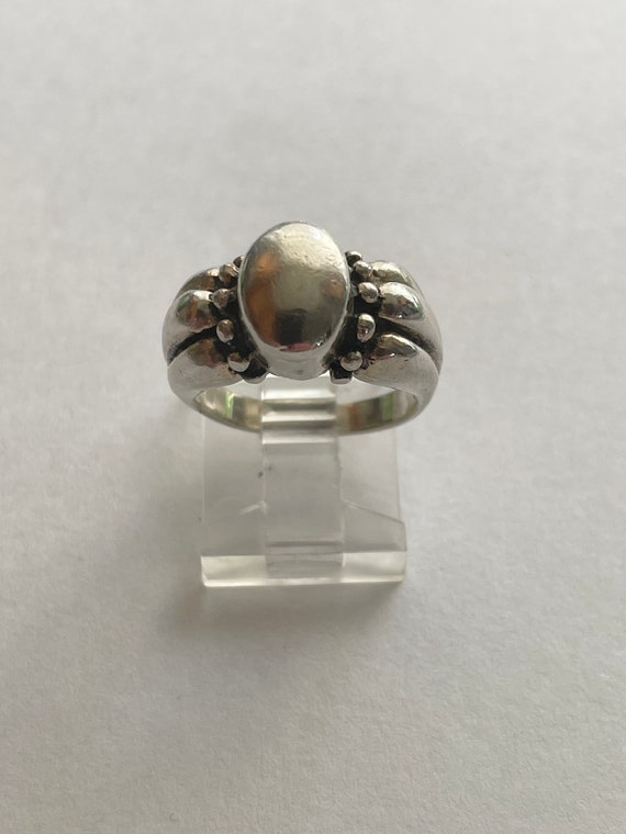 Vintage Sterling Silver Bead Ring Size 6 SE