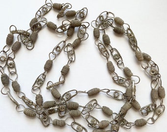 Vintage 72" Mexican Wedding Beads Necklace Single Strand